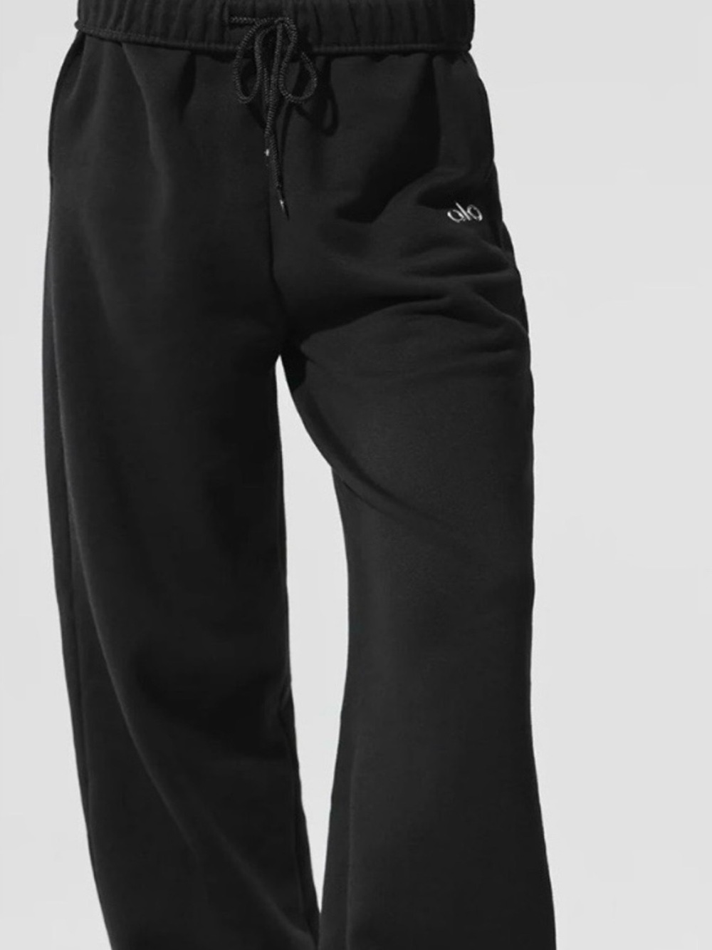 ALO Yoga Womens Black Relaxed Drawstring Sweatpants